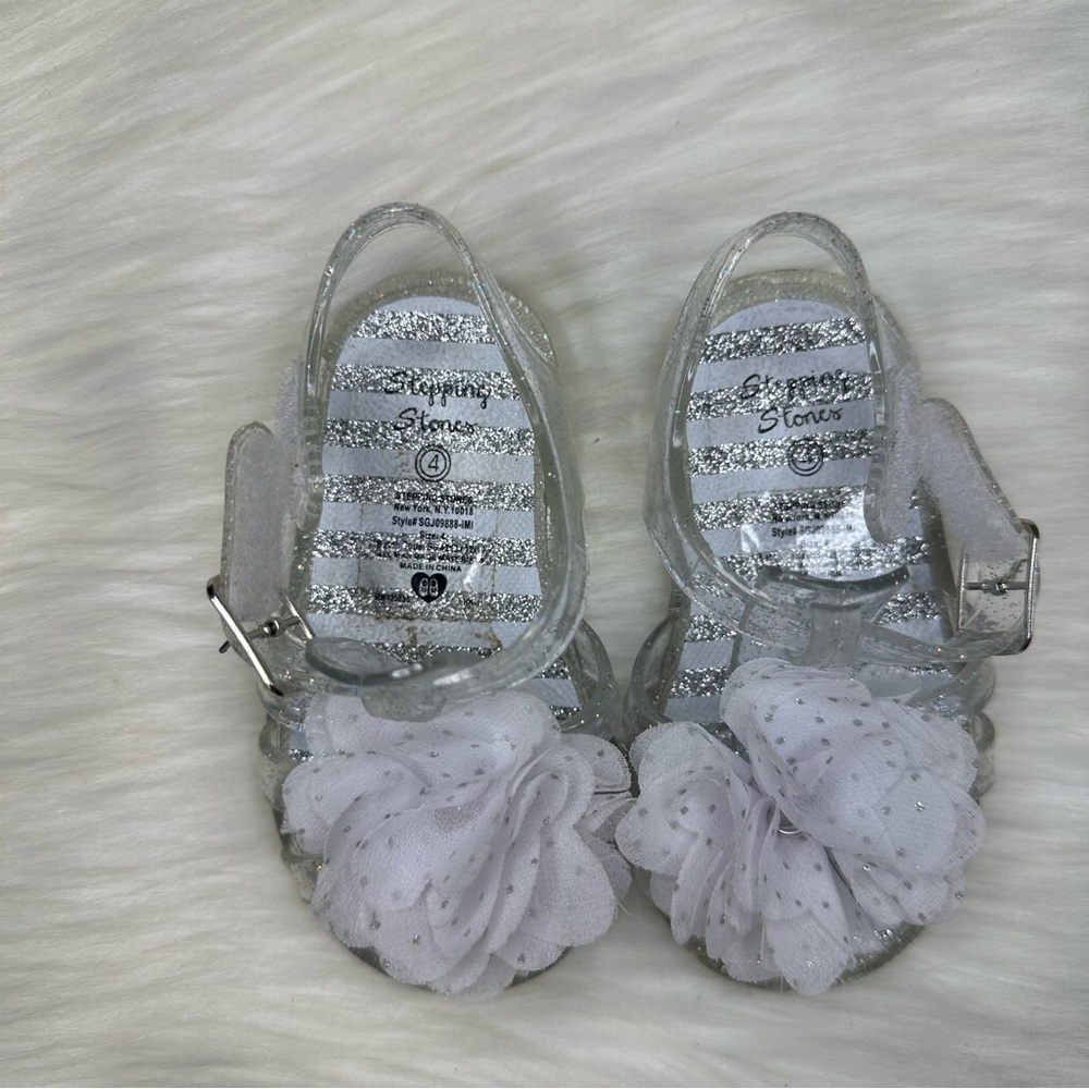 Stepping Stones Sparkling Jelly Shoes Girls Size 4